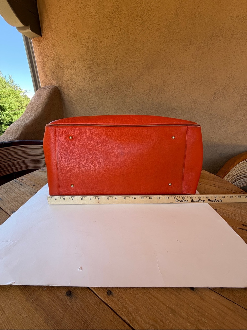 Dooney & Bourke Large Pebble Grain Leather Satchel Weekender Coral Orange Tan - Picture 10 of 15